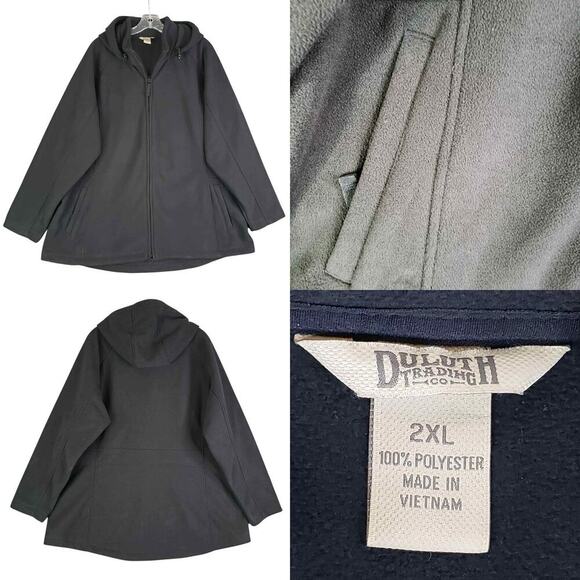 Duluth Trading Co Jacket Winter Coat Women’s Size 2XL Black Shoreline Fleece - Picture 1 of 9